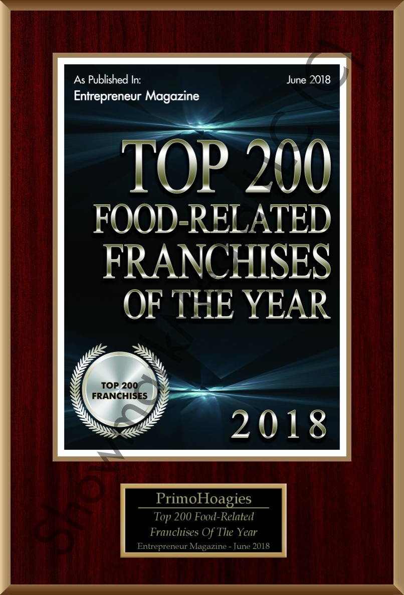 PrimoHoagies Awards 2018 - Top 200 Food Related Franchises of the Year